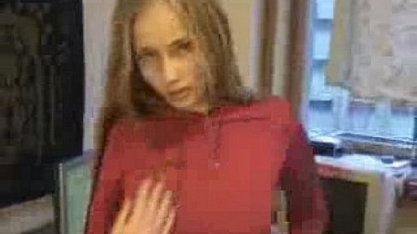 Tender blonde girlfriend teasing and stripping