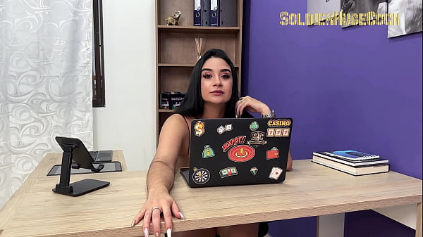 My whore secretary wants a raise and in exchange I make her suck my cock until I cum in her throat