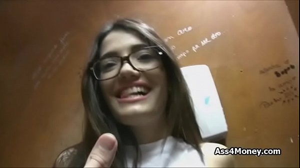 Latina coed fucks at library for cash