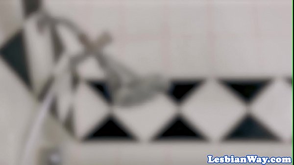 Glam lesbians pussylicking after shower