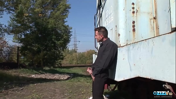 Her amazing body looks fuckable in sexy lingerie as the brunette fucks in the park 