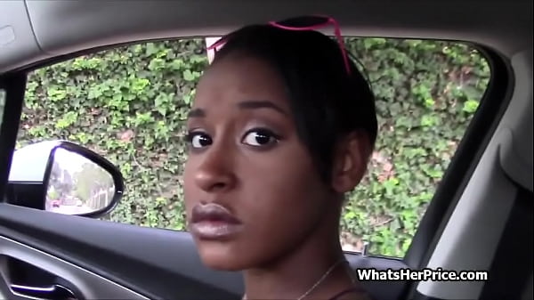 Picking up black teen babe and paying her money for a quickie 