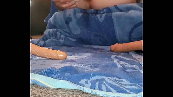 Intense  anal orgasm with huge dildo
