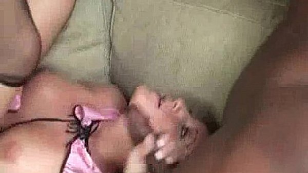 Hot Interracial threesome with blonde chick  