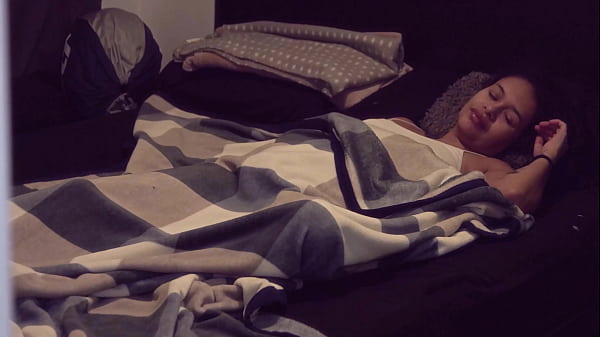 Skinny brunette finger fucks herself in the morning