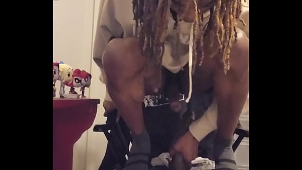 Sexy Amateur Black Shemale Rides Dick In A Chair