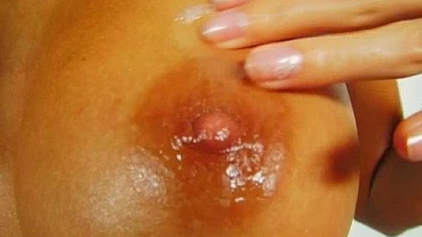 Give Me Pink Chesty Linda oils up with cream and masturbates