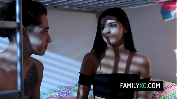 Brunette stepsis pussy gets some hard smashing from her stepbrother