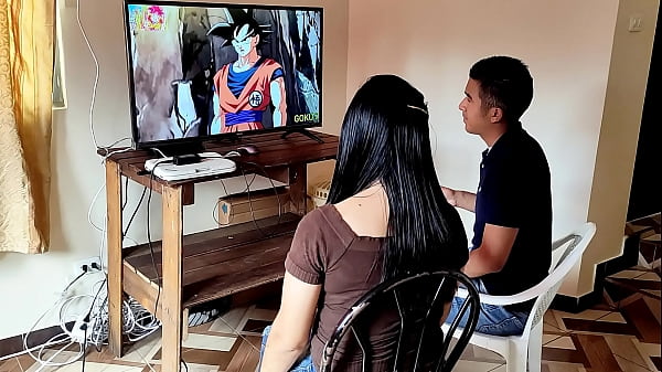 Me and my employee: My cute employee comes to my house while I'm watching dragon ball and starts sucking my big dick so I can fuck her  