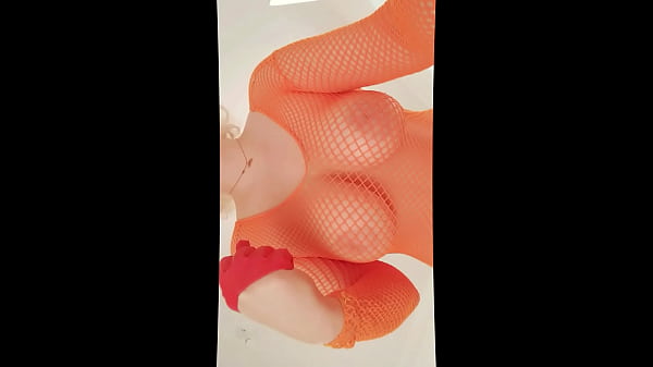 free video - JOI jerk off instructions in orange fishnet