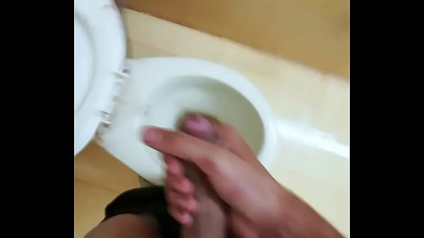 Cumshot in toilet