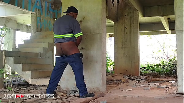 Worker alone on the construction site.  