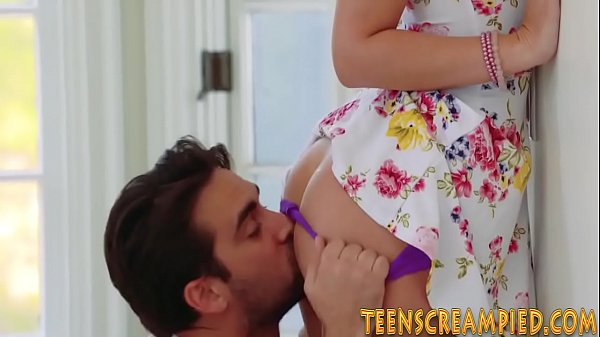 Buxom teen with real boobs gets eaten out and rides cock