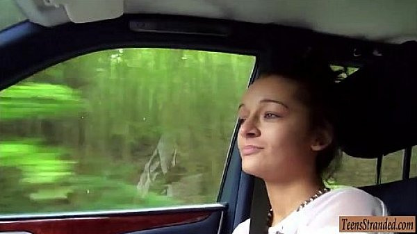 Stranded teen screwed in the backseat