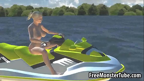 Sexy 3D brunette babe gets fucked hard on a boat