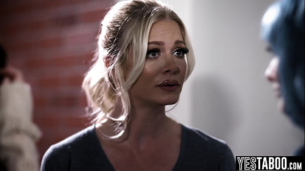 Sly busty landlady sneaks over to her tenants place and fucks her big tits GF 