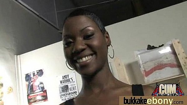 First time ebony with a group of white dicks 13