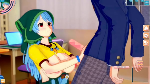 【エロゲーコイカツ！】東方project 埴安神袿姫のおっぱい揉んで仁王立ち手コキフェラ奉仕してもらってからのセックス！爆乳エロアニメ【ヘンタイゲーム とうほう 】