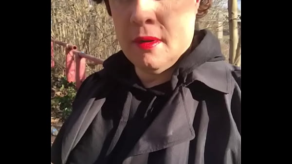 karenbabes uk tgirl lifts skirt outdoors to flash stockings n squeeze her cock