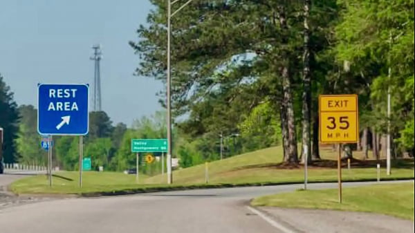 Swallowing cum in rest area.