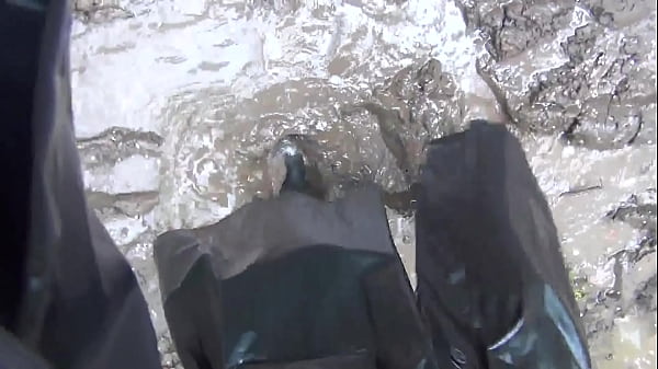 worn the long raihnboots