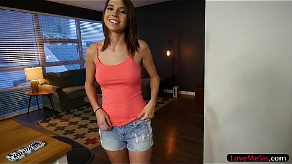 Tight natural tits stepsis pussy slammed by big fat cock