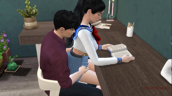 Shy asian student punished for bad grades by Japanese teacher and banged hard