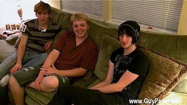Gay movie Aron, Kyle and James are d out on the couch and 