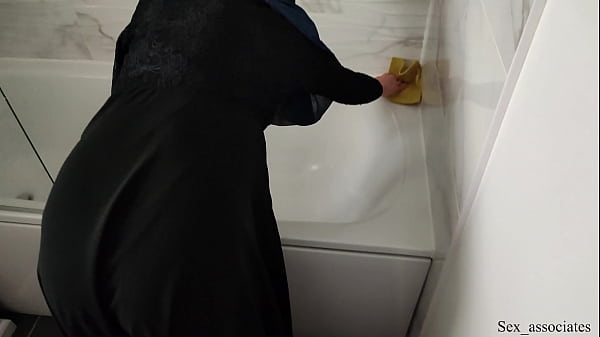 Muslim housekeper gets her first ass fuck