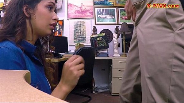 Brunette babe gets rammed by pawn keeper