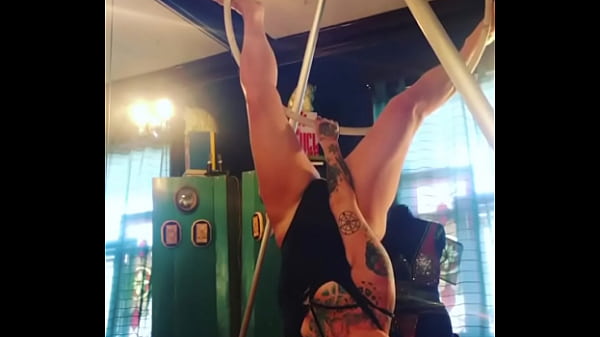 Blonde milf doing some sexy acrobatics