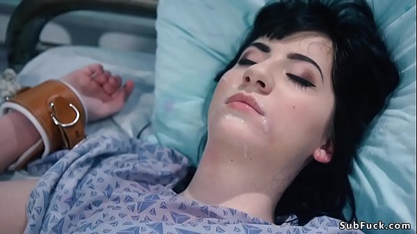 Possessed brunette slut Charlotte Sartre is possessed and in pentagram group of ghosts and her bf Tommy double penetration fuck her  