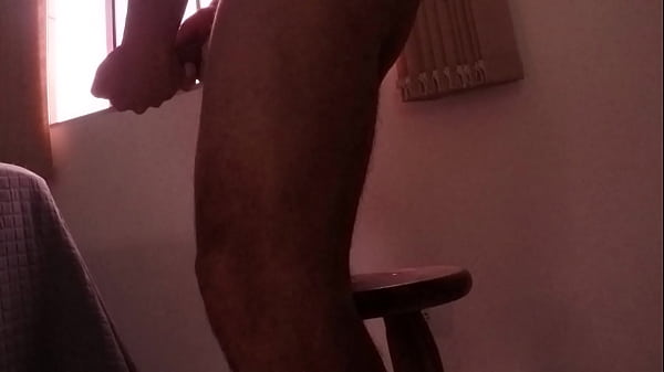 alone in the apartment boy plays with his big dildo and messes with his own sperm