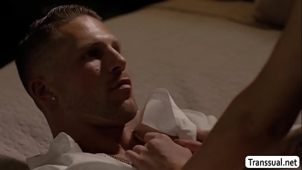 Cheater dude is in the room of his Shemale mistress.They start kissing each other and he then licks her ass before he fucks it so hard. 