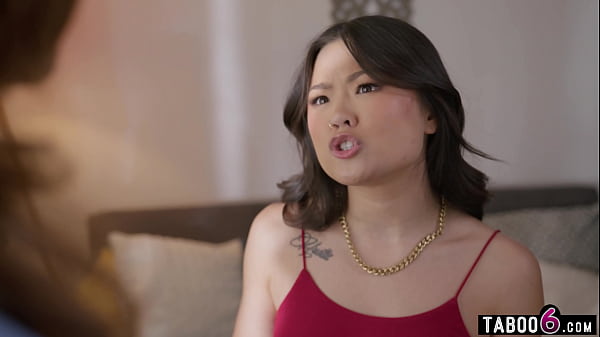 Asian teen stepsis busts perv stepbrother peeping on step mom