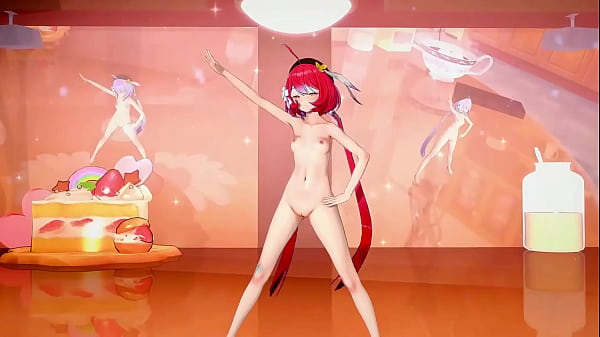 Honkai Impact Griseo Undress Dance Hentai Song Melancholic Sport Top Small Tits Girl MMD 3D Red Hair (CLIP)