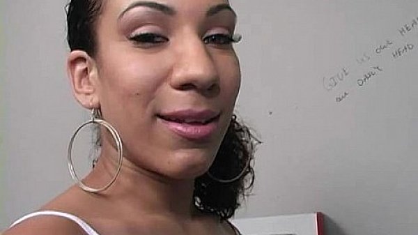 Ebony Hottie Milking Cocks in the Gloryhole 17