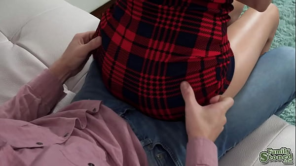 Stepbrother fucks his stepsister Natalia Nix from behind doggystyle so she can have the remote 