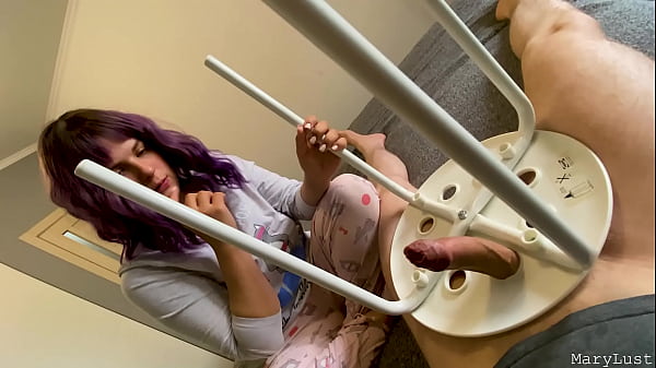 My cock stuck in a stool  