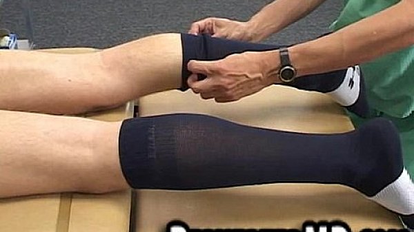 Sexy hunk patient gets massaged by this hunk doctor