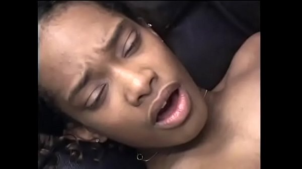 Dirty ebony whore takes big black cock in her hairy pussy ans asshole