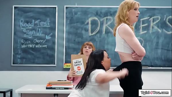 Big tits trans Erica Cherry discusses with a girl she had an incident with and rips off her clothes.The babe sucks her tranny cock and the ts fucks her 