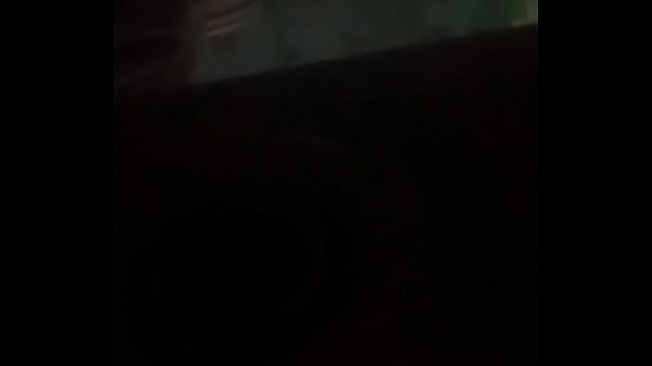 Step sister in shower looking under door