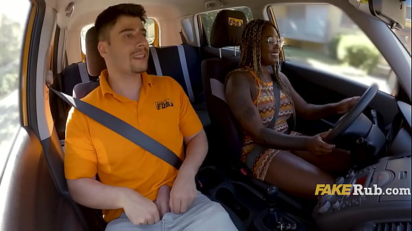 Driving Instructor Fucks His Busty Ebony Student.  