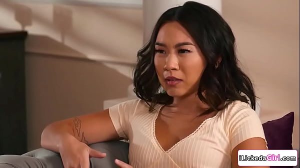 Kimmy Kimm lets her stepmom check her breast before undergoing enhancement.The milf  gets horny so the asian teen lets her lick and finger her pussy.