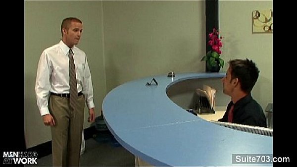 Lusty blonde gay gets fucked in the office