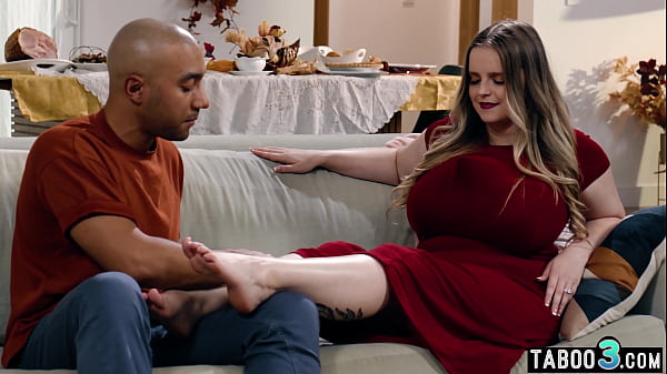 Chubby cougar stepmother fucking her stepsons black cock