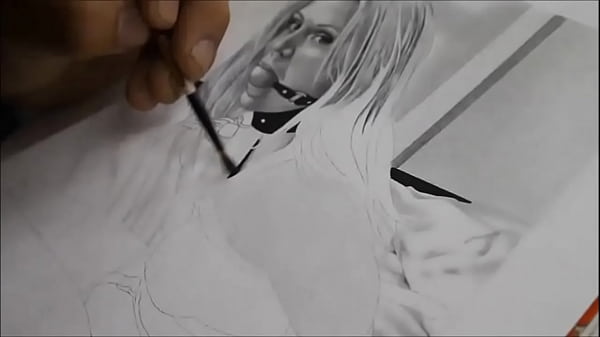 Dibujo Chica BDSM Desnuda  