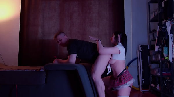 Lewd slattern pegging her husband's and gets cum.  