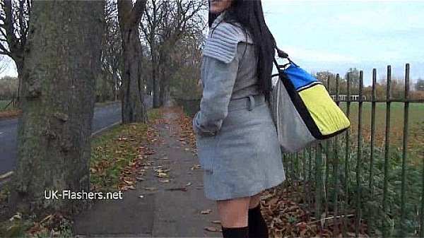 Smoking dark pornstar Chloe Lovettes public nudity and outdoor brunette flashers  